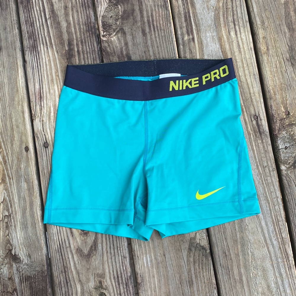 Nike Pro Combat Shorts Green Lime Teal